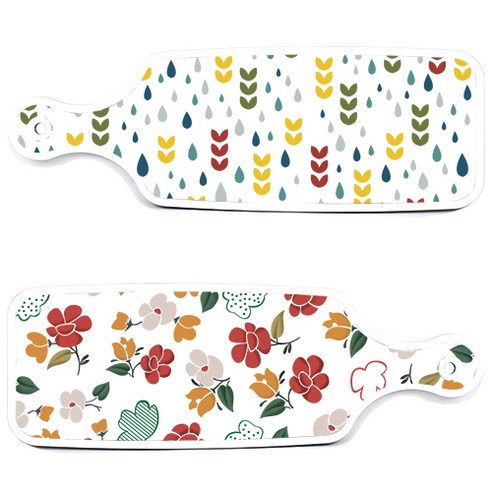 로엠디자인 서빙 도마 보드 2p floral 목련 패턴보드 세트, floral 목련 패턴보드, 빗물과새싹패턴보드, 1세트