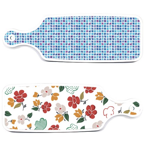 로엠디자인 서빙 도마 보드 2p floral 목련 패턴보드 세트, floral 목련 패턴보드, 블루타일보드, 1세트