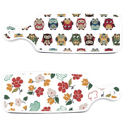 로엠디자인 서빙 도마 보드 2p floral 목련 패턴보드 세트, floral 목련 패턴보드, Cute부엉이보드, 1세트