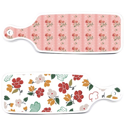 로엠디자인 서빙 도마 보드 2p floral 목련 패턴보드 세트, floral 목련 패턴보드, 핑크로즈보드, 1세트