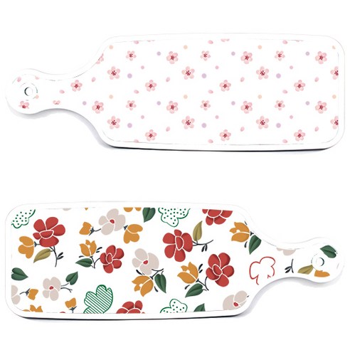 로엠디자인 서빙 도마 보드 2p floral 목련 패턴보드 세트, floral 목련 패턴보드, 연분홍나팔꽃보드, 1세트