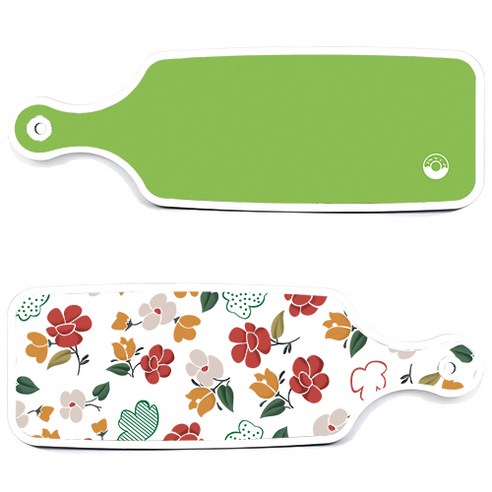 로엠디자인 서빙 도마 보드 2p floral 목련 패턴보드 세트, floral 목련 패턴보드, 라이트그린보드, 1세트
