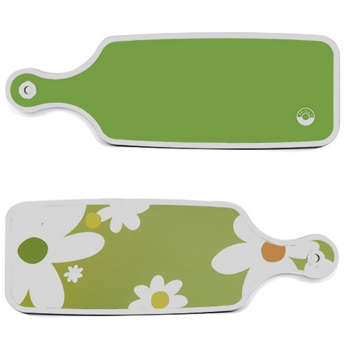 로엠디자인 서빙 도마 보드 2p floral design하얀개나리 세트, floral design하얀개나리, 라이트그린, 1세트