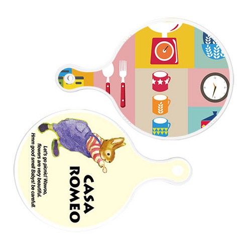 로엠디자인 서빙 원형 도마 보드 2p 주방패턴 세트, 주방패턴, 카사로메오, 1세트