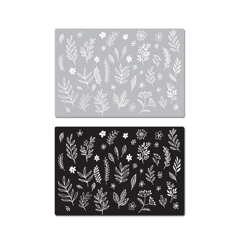 서머스트 실리콘 테이블매트 2p 리프 그레이 세트, 리프 그레이, 리프 블랙, 425 x 295 mm