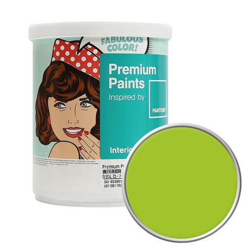 노루페인트 팬톤 내부용 실내 벽면 페인트 1L 저광, 14-0452 Lime Green