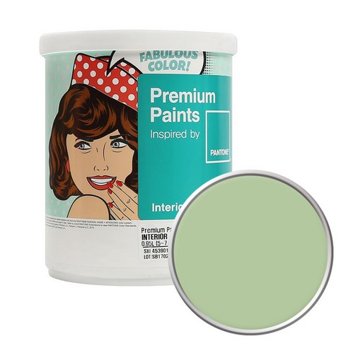 노루페인트 팬톤 내부용 실내벽면 저광페인트 1L, 14-0115 Foam Green