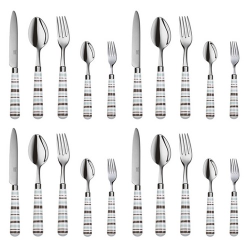 퀴드노비 디너 5종 4인세트, 산타크루즈 민트, 테이블 나이프 4p + 스푼 4p + 포크 4p + 티스푼 4p + 케익 포크 4p