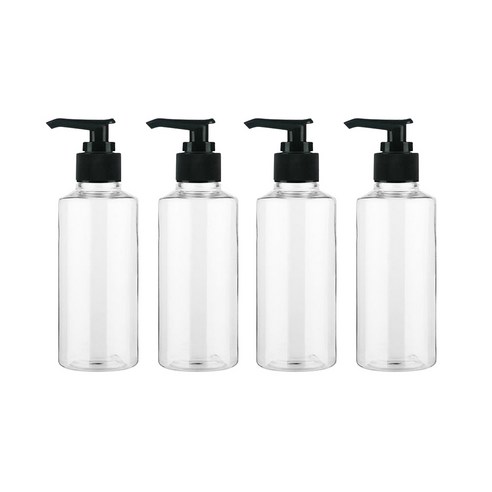 병도매닷컴 투명 주방디스펜서 AC100 + 검정마개, 100ml, 4세트