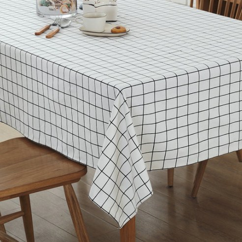 이코디 포인트 패턴 미니멀리즘 테이블 보, 화이트, 140 x 200 cm