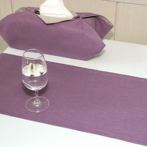 나산데코 마100% 힐링린넨 젠스타일 테이블러너, RN813-12(릴리바이올렛), 6인용(220 x 28 cm)