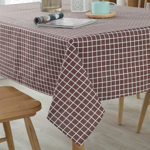 이코디 포인트 패턴 미니멀리즘 테이블 보, 브라운, 140 x 250 cm