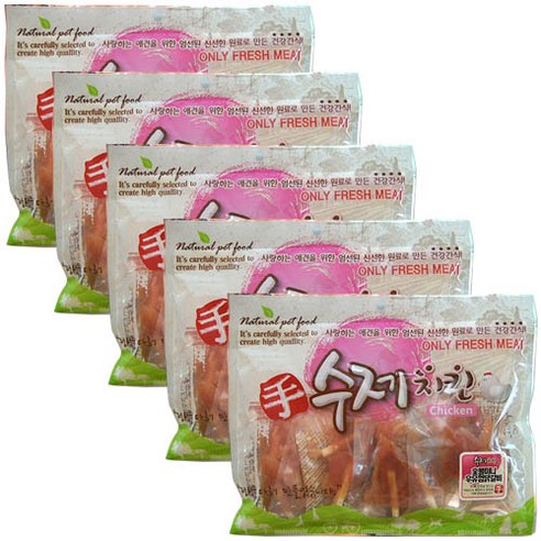 수제치킨 강아지 건조간식 150g, 미니우유껌 닭갈비, 5개입
