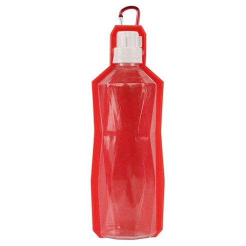 바이셀 애견 다각형 휴대용 보틀 500ml, 레드, 1개