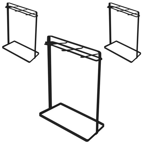 블럭마트 주방 정리 조리 기구 걸이, 블랙, 3개