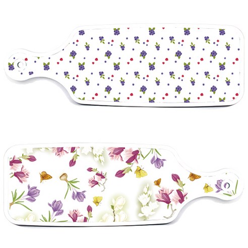 로엠디자인 서빙 도마 보드 2p 로맨틱청자색floral 세트, 로맨틱청자색floral, 블루베리, 1세트