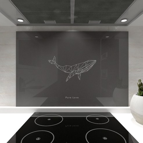 웰룸 주방아트보드 L 855 x 600 mm 퓨어러브, 차콜그레이, 1개