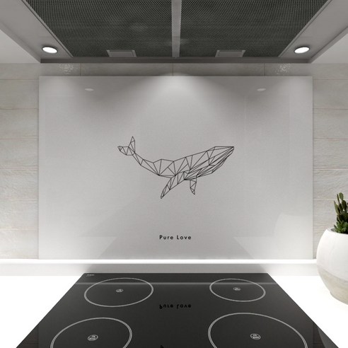 웰룸 주방아트보드 L 855 x 600 mm 퓨어러브, 화이트, 1개