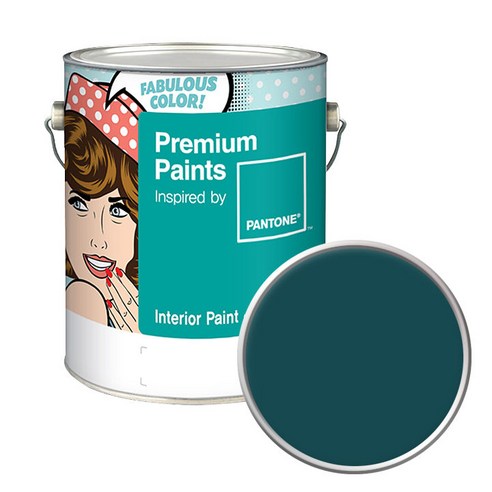 노루페인트 팬톤 내부용 실내벽면 저광 페인트 4L, 19-4914 Deep Teal