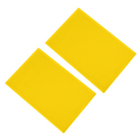 블럭마트 주방 드라잉매트 식기 컵 건조매트 45 x 30 x 1 cm, 1단, 옐로우, 2개