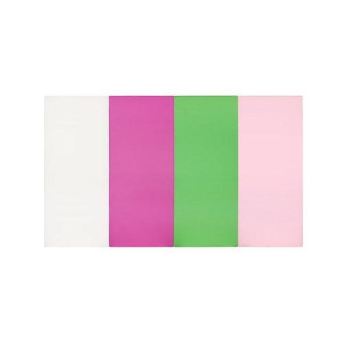 퍼니존 퍼니테라피 화이트비비드 시리즈 3 유아폴더매트, 화이트 + 핫핑크 + 그린 + 베이비핑크