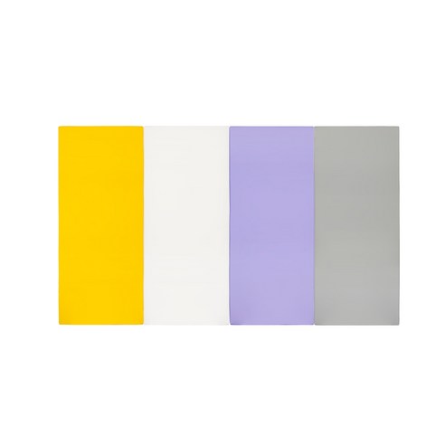 퍼니존 퍼니테라피 옐로우비비드 시리즈 3 유아폴더매트, 옐로우 + 화이트 + 바이올렛 + 그레이
