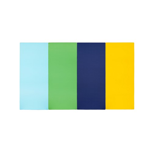 퍼니존 퍼니테라피 스카이블루비비드 시리즈 3 유아폴더매트, 스카이블루 + 그린 + 블루 + 옐로우