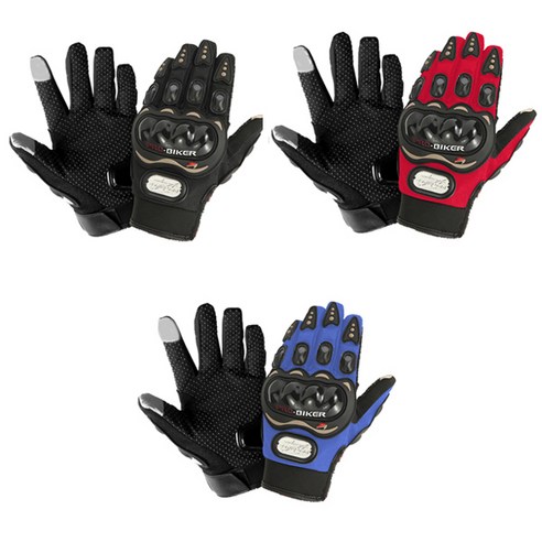 블럭마트 PRO BIKER 오토바이 터치 장갑 3p, 랜덤 발송