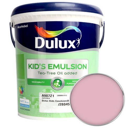 듀럭스 키즈 에멀전 무광 페인트 3L, Patina Pink