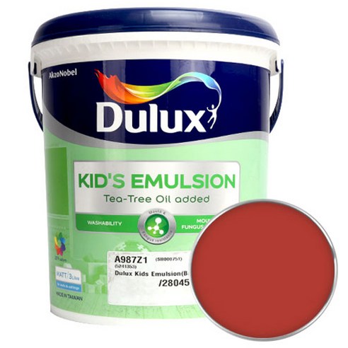 듀럭스 키즈에멀전 페인트 무광 3L, Brakelight Red, 1개