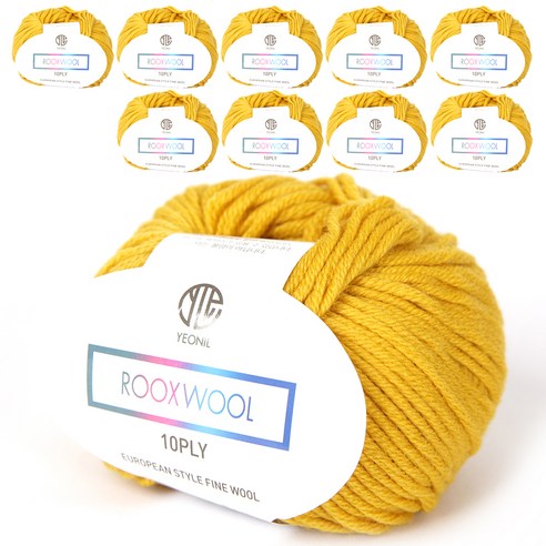 룩스울 10PLY 뜨개실 10p, 11 머스터드