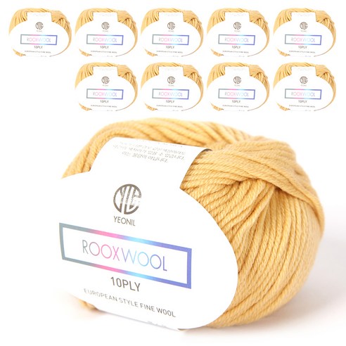 룩스울 10PLY 뜨개실 10p, 6 카푸치노