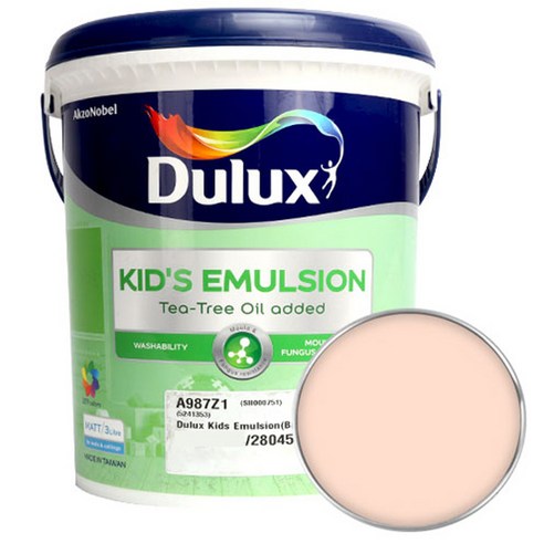 듀럭스 키즈에멀전 페인트 무광 3L, Peach Passion