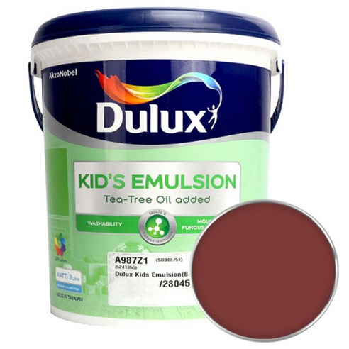 듀럭스 키즈에멀전 페인트 무광 3L, Muted Rouge, 1개