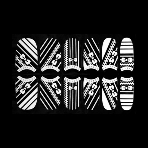 해피트레이딩 화이트레이스 네일 스티커, 07, 3개입