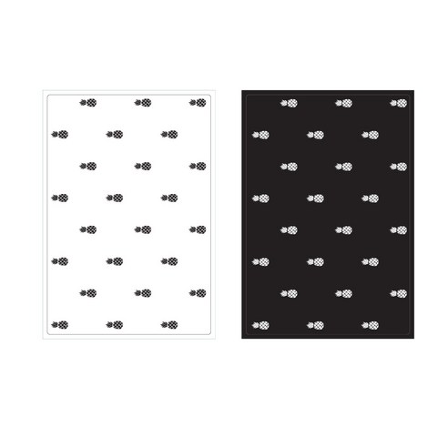 프루티 브런치 실리콘매트 PINEAPPLE 2p, 화이트, 블랙, 425 x 295 mm