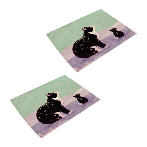 스토어33 길냥이 주방 식탁매트 2p, B, 42 x 32 cm