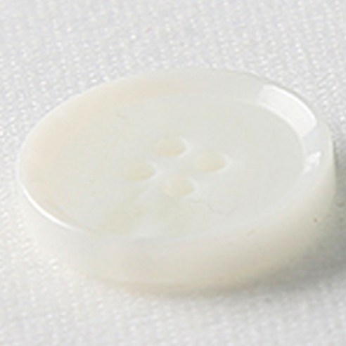 HR빅버튼 옥스포드 유광 단추 21mm, 화이트, 4개입