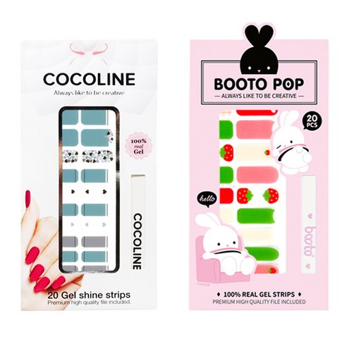 코코라인 붙이는 젤네일 스트립, COCO No 123, BOOTO No 21, 1세트