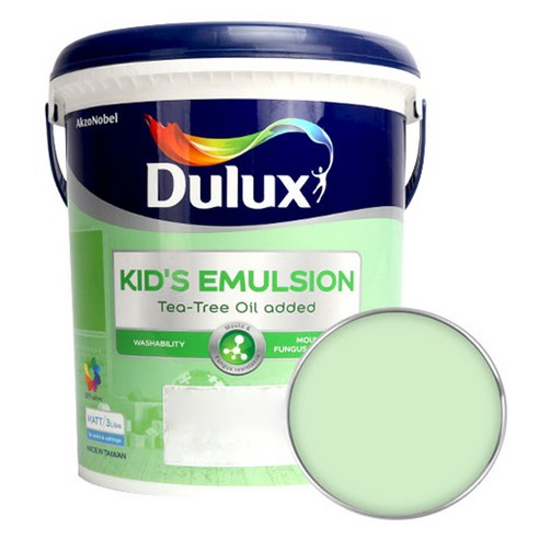 듀럭스 키즈에멀전 무광 페인트 3L, Tranquil Green