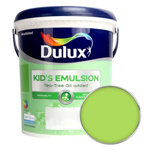 듀럭스 키즈에멀전 무광 페인트 3L, Midgetgolf Green