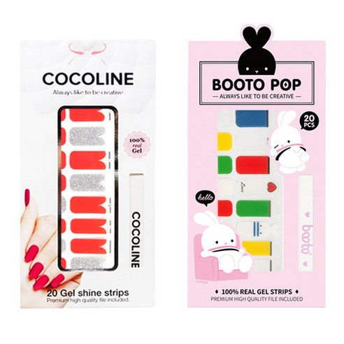 코코라인 붙이는 젤네일 스티커 2p COCO No.134 세트, COCO No.134, BOOTO No.24, 1세트