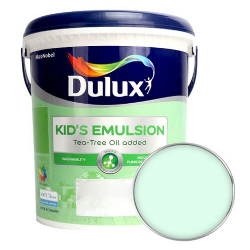 듀럭스 키즈에멀전 무광 페인트 3L, Soft Mint