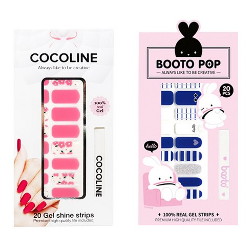 코코라인 붙이는 젤네일 스티커 2p COCO No.140 세트, COCO No.140, BOOTO No.8, 1세트