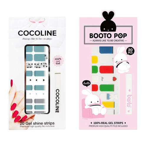 코코라인 붙이는 젤네일 스트립, COCO No 123, BOOTO No 24, 1세트
