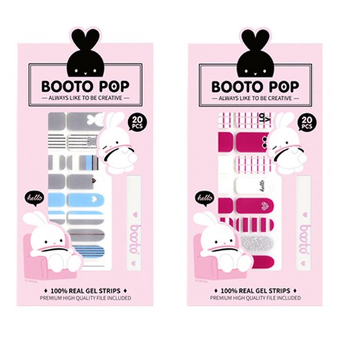 코코라인 붙이는 젤 네일 스트립 스티커 BOOTO 20p, No 7, No 10, 1세트