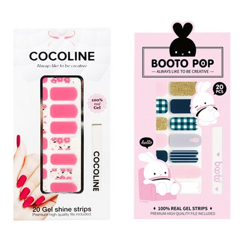 코코라인 붙이는 젤네일 스티커 2p COCO No.140 세트, COCO No.140, BOOTO No.1, 1세트