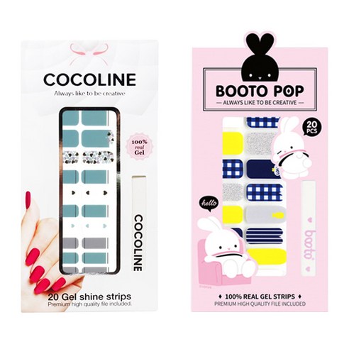 코코라인 붙이는 젤네일 스트립, COCO No 123, BOOTO No 2, 1세트