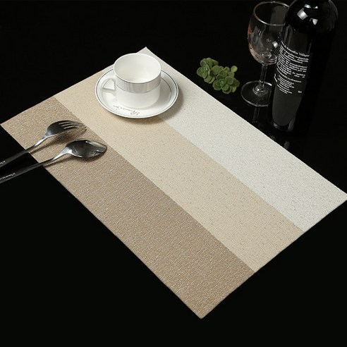 아리코 25kitchen PVC 3색 식탁매트 4p, 미터골드(수평), 45 x 30 cm