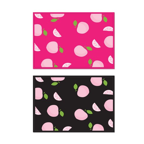 서머스트 테이블매트 피치 2p, 핫핑크, 블랙, 425 x 295 mm